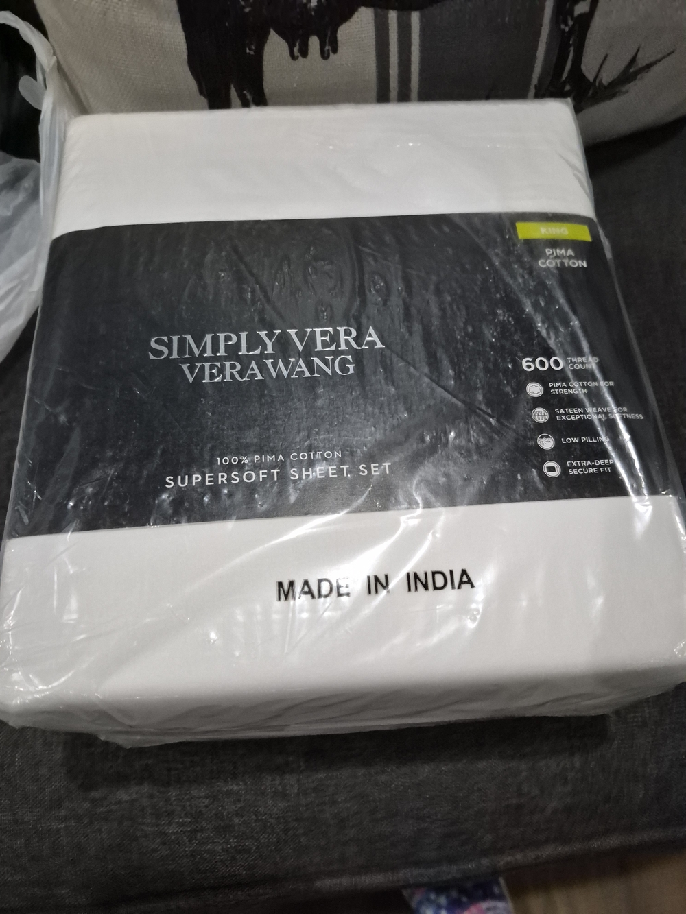 Vera Wang White Supersoft Pima Cotton Sheet Set